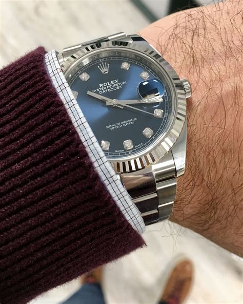 rolex datejust blue roman 2018|Rolex Datejust 41 blue diamond.